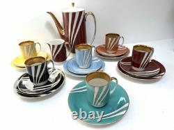 Rare Vintage 60s Cmielow Krokus Coffee Set Trios Wincenty Potacki Poland Mid C