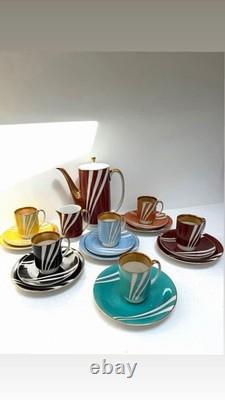 Rare Vintage 60s Cmielow Krokus Coffee Set Trios Wincenty Potacki Poland Mid C