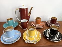 Rare Vintage 60s Cmielow Krokus Coffee Set Trios Wincenty Potacki Poland Mid C