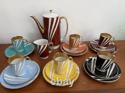 Rare Vintage 60s Cmielow Krokus Coffee Set Trios Wincenty Potacki Poland Mid C