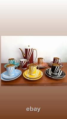 Rare Vintage 60s Cmielow Krokus Coffee Set Trios Wincenty Potacki Poland Mid C