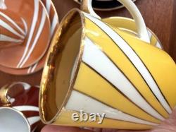 Rare Vintage 60s Cmielow Krokus Coffee Set Trios Wincenty Potacki Poland Mid C