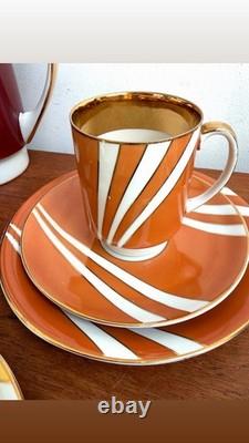 Rare Vintage 60s Cmielow Krokus Coffee Set Trios Wincenty Potacki Poland Mid C