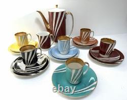 Rare Vintage 60s Cmielow Krokus Coffee Set Trios Wincenty Potacki Poland Mid C