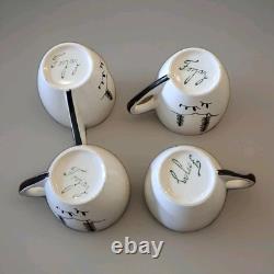 Rare Vintage Atelier Forjaz Brazil Ceramic Coffee Set Demitasse Milk Sugar 1950