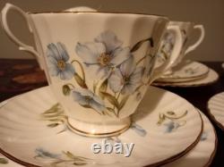Rare Vintage Duchess, Blue Floral Coffee Set. Fine Bone China, England