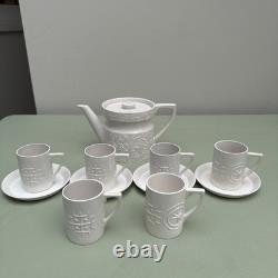 Rare Vintage Portmeirion White Totem Coffee Set Susan William Ellis Collectable