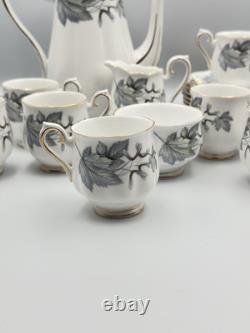 Rare Vintage Royal Albert Silver Maple Coffee Set