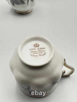 Rare Vintage Royal Albert Silver Maple Coffee Set