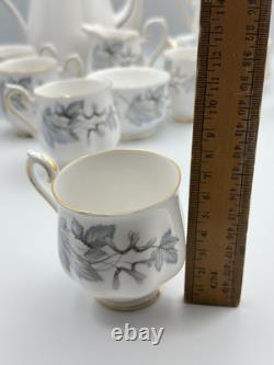 Rare Vintage Royal Albert Silver Maple Coffee Set