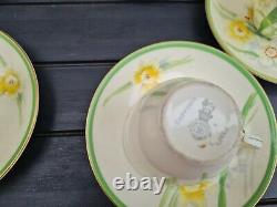 Rare Vintage Royal Doulton Daffodil Coffee Pot Set Cups Saucers Milk Sugar