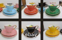 Rare Vintage Shelley England Fine Bone China Tea/Coffee Cups, Saucers Set 18 Pcs