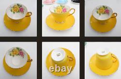 Rare Vintage Shelley England Fine Bone China Tea/Coffee Cups, Saucers Set 18 Pcs