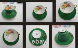 Rare Vintage Shelley England Fine Bone China Tea/Coffee Cups, Saucers Set 18 Pcs