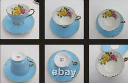 Rare Vintage Shelley England Fine Bone China Tea/Coffee Cups, Saucers Set 18 Pcs