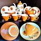 Rare Vintage Swinnertons Pottery Moonglo Nestor Vellum Demitasse Coffee Set