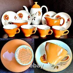 Rare Vintage Swinnertons Pottery Moonglo Nestor Vellum Demitasse Coffee Set