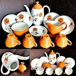 Rare Vintage Swinnertons Pottery Moonglo Nestor Vellum Demitasse Coffee Set