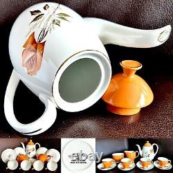 Rare Vintage Swinnertons Pottery Moonglo Nestor Vellum Demitasse Coffee Set