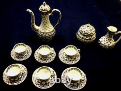 Rare Vintage Zsolnay Hungary Tea, Coffee, Expresso 17 Piece Set