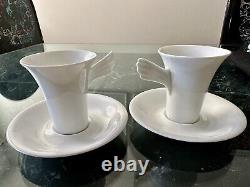Rare White Winged Mythos Paul Wunderlich Rosenthal Espresso Coffee Cups Saucers