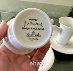 Rare White Winged Mythos Paul Wunderlich Rosenthal Espresso Coffee Cups Saucers
