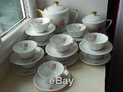 Rare stunning vintage French Limoges porcelain 26 piece tea set / coffee set
