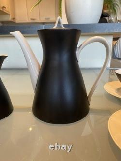 Rare vintage Raymond Lowey Ebony Black Rosenthal Fine China Coffee Set for 6