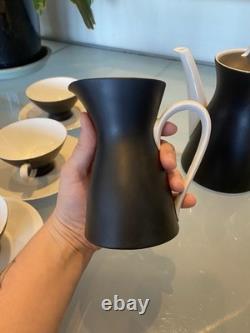 Rare vintage Raymond Lowey Ebony Black Rosenthal Fine China Coffee Set for 6