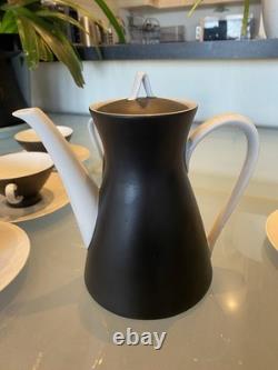 Rare vintage Raymond Lowey Ebony Black Rosenthal Fine China Coffee Set for 6