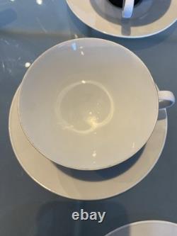 Rare vintage Raymond Lowey Ebony Black Rosenthal Fine China Coffee Set for 6