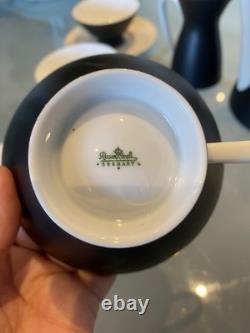 Rare vintage Raymond Lowey Ebony Black Rosenthal Fine China Coffee Set for 6