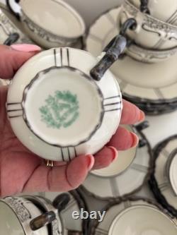 Rare vintage Seltmann Weiden Bavaria Porcelain large Coffee Set. Black & Whit