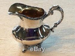 Reed Barton Sterling Silver Vintage Georgian Rose 3 Piece Coffee Set With Tray