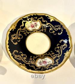 Reichenbach Echt Kobalt Navy/floral/gold 6-person Vintage Coffee Set GDR 15 pcs