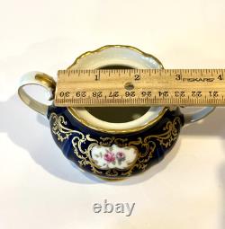 Reichenbach Echt Kobalt Navy/floral/gold 6-person Vintage Coffee Set GDR 15 pcs