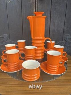 Retro Carlton Ware Wellington orange Coffee Set from 1970s Vintage Classic