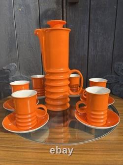 Retro Carlton Ware Wellington orange Coffee Set from 1970s Vintage Classic
