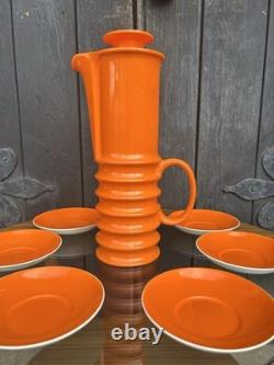 Retro Carlton Ware Wellington orange Coffee Set from 1970s Vintage Classic