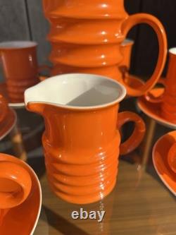Retro Carlton Ware Wellington orange Coffee Set from 1970s Vintage Classic