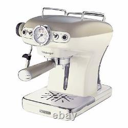 Retro Dome Kettle, Toaster & Espresso Coffee Machine Set, Cream Vintage Style