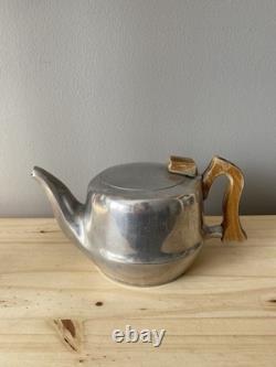 Retro Picquot Tea and Coffee pot 5 Piece Set sugar pot creamer tray vtg