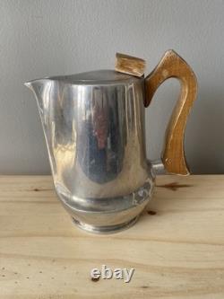 Retro Picquot Tea and Coffee pot 5 Piece Set sugar pot creamer tray vtg