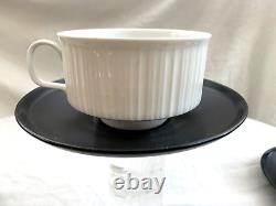 Rosenthal Coffee Cup Saucer x4 Sets Studio Tapio Wirkkala Black + White Vintage