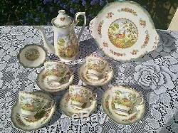 Royal Albert Blue Chelsea Bird Tea Set/Coffee set Vintage English Bone China