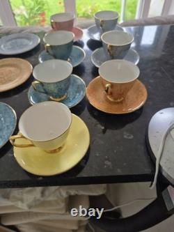 Royal Albert Gossamer multicoloured Vintage Bone China Coffee set 22 pieces