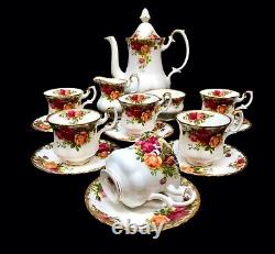 Royal Albert Old Country Roses Coffee Service Set for 6 People / Vintage 1960s