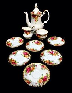 Royal Albert Old Country Roses Coffee Service Set for 6 People / Vintage 1960s