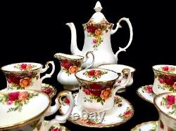 Royal Albert Old Country Roses Coffee Service Set for 6 People / Vintage 1960s