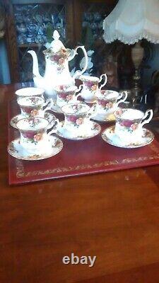 Royal Albert Old Country Roses Cups, Saucers, Milk Jug, Sugar Bowl & Coffee Pot